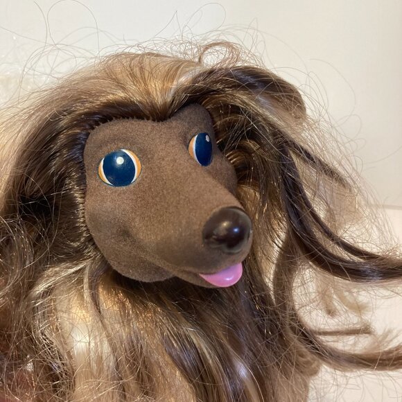 Vintage Sweetie Pups Hasbro 1989 Dog Figure Brown Face Cream Body Long Hair - Picture 7 of 9